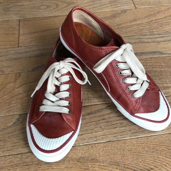 frye leather tennis shoes